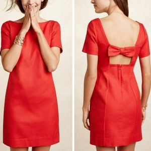 Alexia Bow-Back Shift Dress, Red
